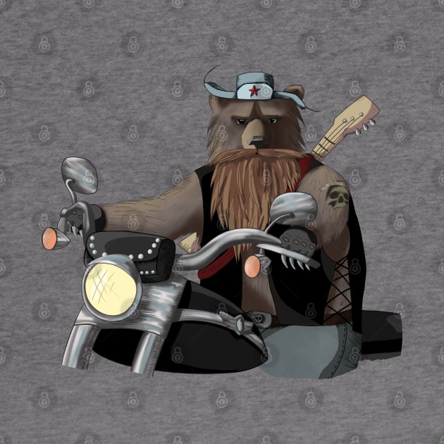 Bear on motorcycle by Sitenkova